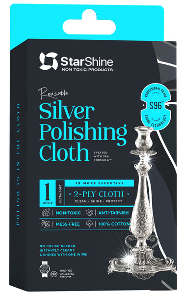 Sliver Polishing Cloth 2-Ply | Reusable | Kosher For Passover | NON TOXIC