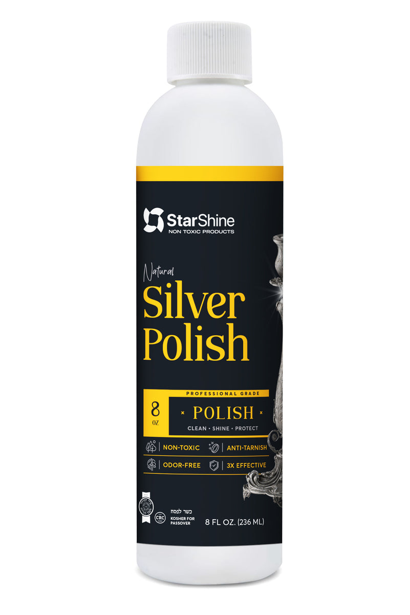 Silver Polish 8oz | NON TOXIC | Kosher For Passover | Odor Free | Anti